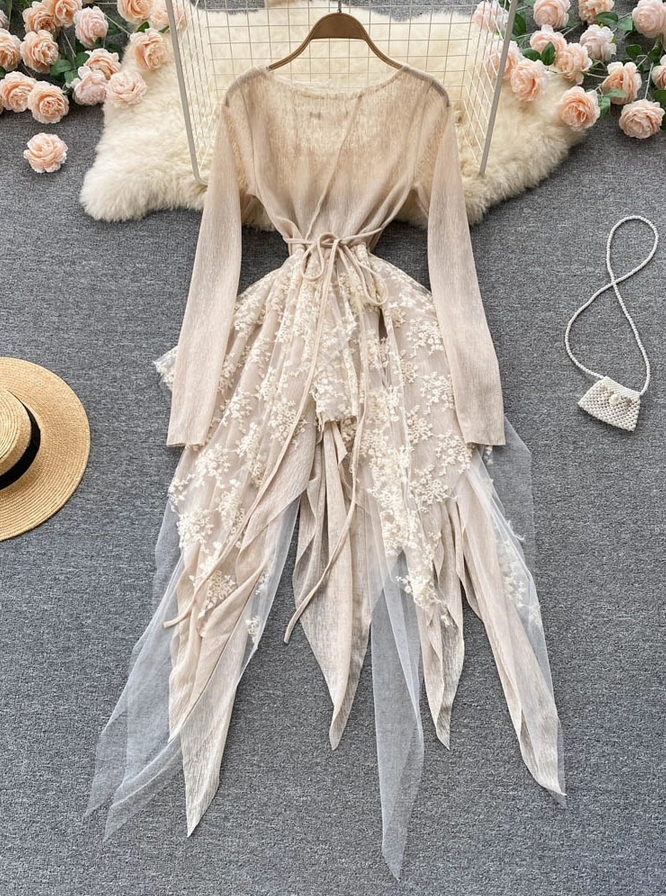beige lace summer dress 21Six AURELIA LACE DRESS IN BEIGE